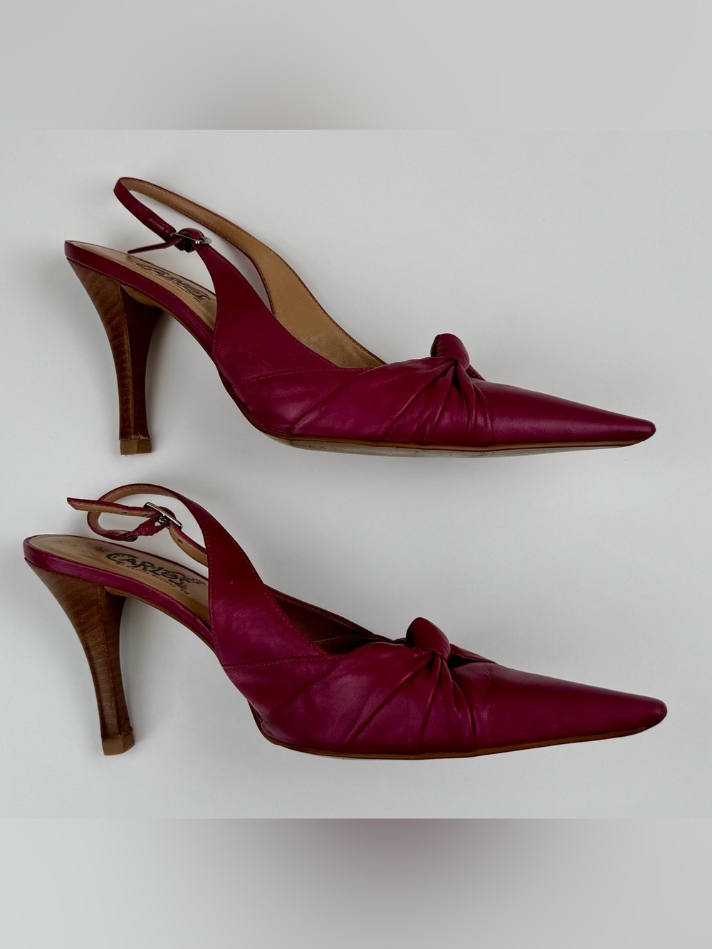Carlos Santana hot pink leather sling back pumps. Size 7. Fair to good condition - Picture 3 of 10